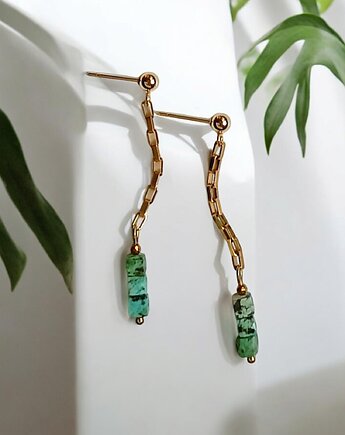 LIMITOWANE kolczyki: turkus : long, kaktusia