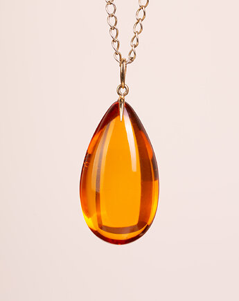 Złoty wisiorek z bursztynem bałtyckim, Andorii by Baco