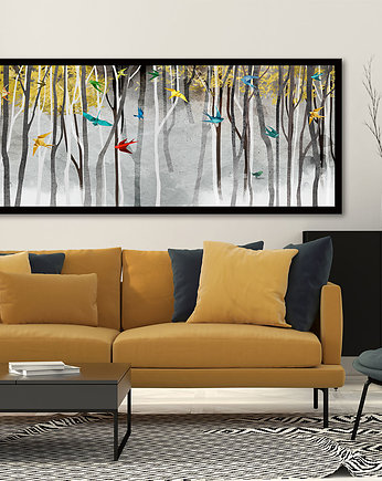 Obraz na płotnie PEJZAŻ ORIGAMI- 150x60cm 444, LUdesign gallery