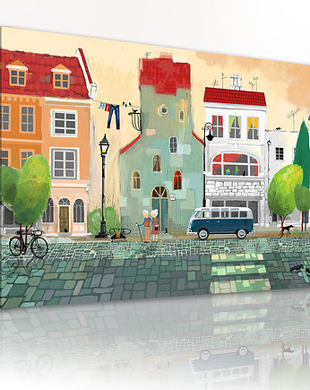 OBRAZ NA PŁÓTNIE -  120x80cm KOLOROWE KAMIENICE, LUdesign gallery