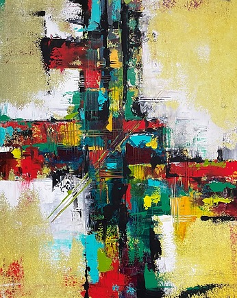 Obraz na płótnie- Drogowskazy 70x70 cm (oryginał), Monika Wielecka