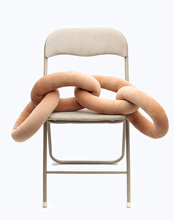 Poduszka Łańcuch, Chain Pillow Cynamonowa, Pom Pom