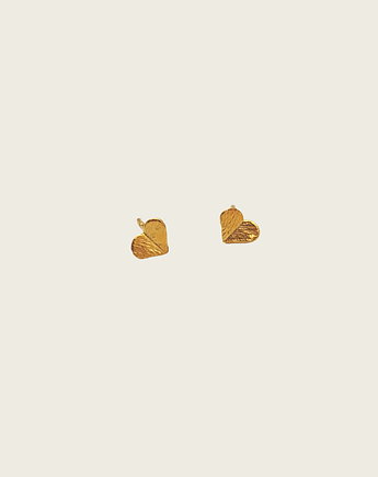 Kolczyki serca złote małe- Simple, OSOBY - Prezent dla żony