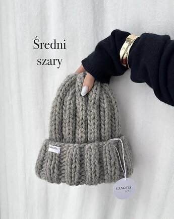 Czapka Nordic 100% wełna *średni szary*, GANGSTA KNIT