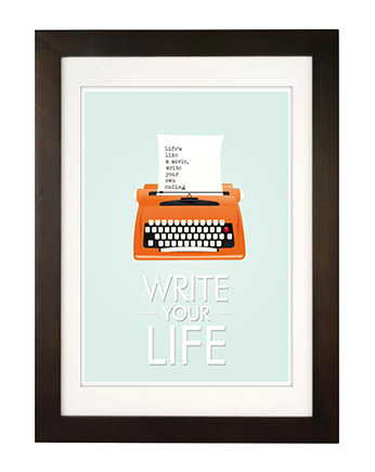 Write your life - retro plakat - grafika A3, Pankmat