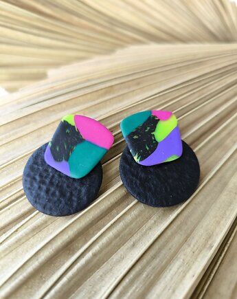 Kolczyki koła LEATHER, sploteka