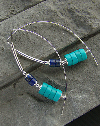 Kolczyki Turkus i lapis, RayOfArt