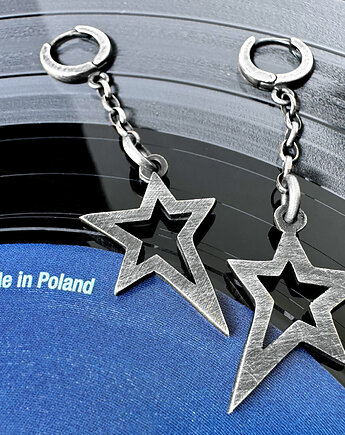 Kolczyki srebrne gwiazdki Rockstar dark, SHAMBALA