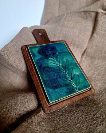 Ceramiczna podstawka  zawieszka ścienna, Wooden Love