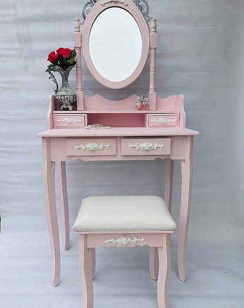 Toaletka kosmetyczna z dużym lustrem, shabby chic, Monique Art