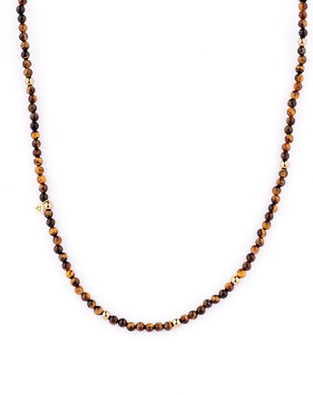 Męski naszyjnik z Tygrysiego oka Krótki ok. 76 cm, Kulka Bransoletki