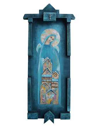 Anioł Klucznik XIV, obraz ręcznie malowany na drewnie, Galeriai