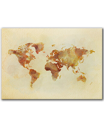 Obraz na płótnie - 100x70 cm Mapa świata (1-0584), raspberryEM