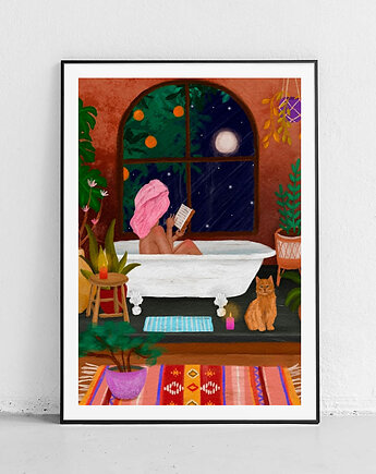 Plakat Relaks w Wieczornej Łazience, Harvest Maison