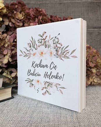 Prezent na Dzień Babci i Dziadka, Drewniana Kartka z życzeniami, Prowansalska Manufaktura