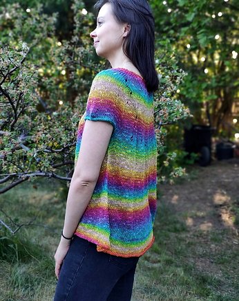 Rainbow flowers/ bluzka, agat handmade