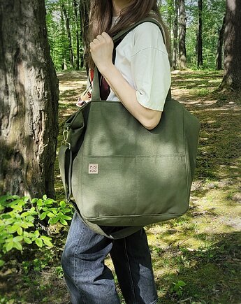 Lazy bag Pocket  torba zielona bawełniana vegan, hairoo