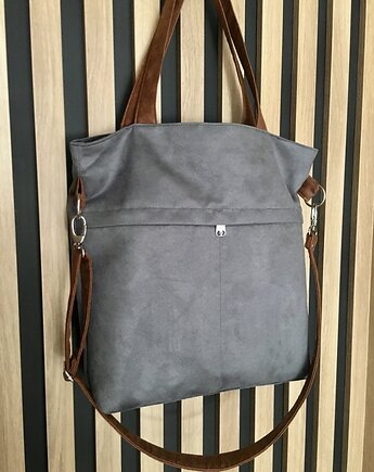 Torba na ramię - szarość, brąz, PRACOWNIA 166