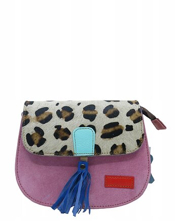 Torebka listonoszka zamszowa damska regulowany pasek kolorowa OLIVKA, Olivka Warsaw