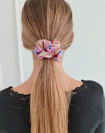 Gumka jedwabna, scrunchie, pink lemoniade MIDI, Capillum