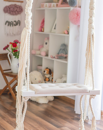 Stylowa huśtawka LARGE 70CM na linach dla dzieci, OhSwing