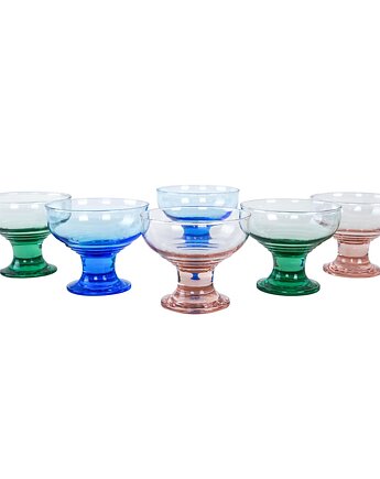 Komplet pucharków do deserów, włoski design, lata 70, produkcja: Włochy, Przetwory design