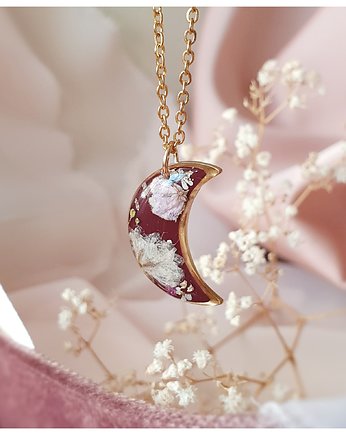 Naszyjnik z gipsówką, Jaskółcze ziele handmade 