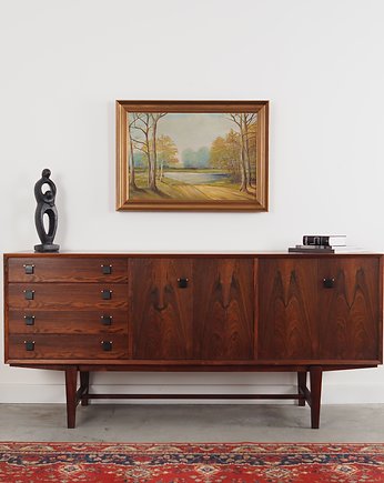 Obraz Dwie brzozy nad stawem, skandynawski design, lata 70, Przetwory design