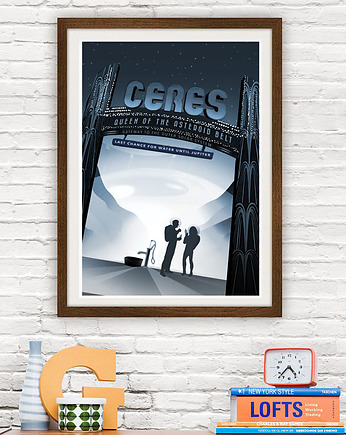 Planeta Ceres - plakat NASA fine art, minimalmill