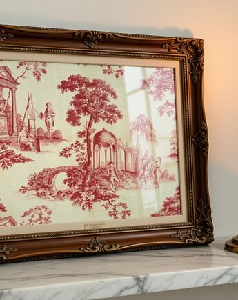 Plakat Toile de jouy sztuka ścienna, klasyczna dekoracja, sztuka francuska, black dot studio