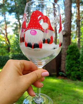 Kieliszek ręcznie malowany Skrzaty, Edyta Tobiasz Art