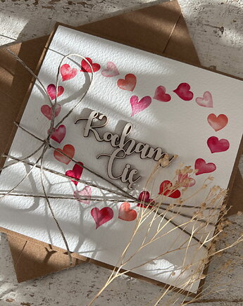 Wyjątkowa ręcznie robiona kartka prezent na walentynki, walentynkowa - walent, sorte