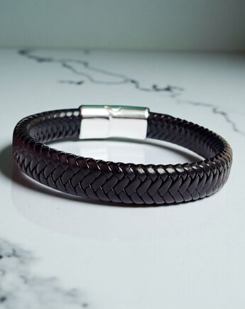 Minimalistyczna męska bransoletka z ekoskóry, KEIT