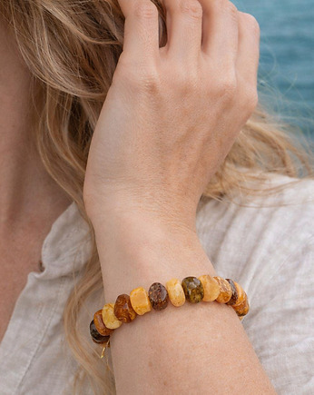 Bransoletka z bursztynu bałtyckiego - bransoletka talarkowa, AmberMal