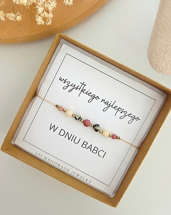 Bransoletka z dedykacją na DZIEŃ BABCI, LEI handmade