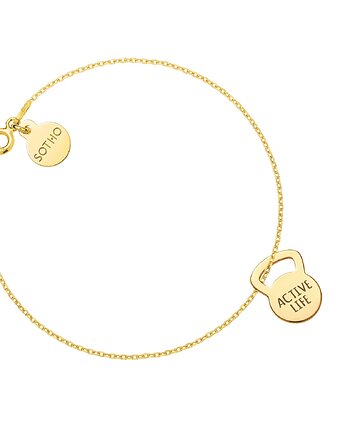 Złota bransoletka kettlebell ACTIVE LIFE, SOTHO