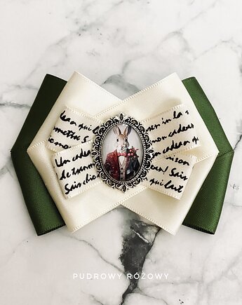 Brosza z Zającem  zamkniętym  pod kaboszonem NEW Wielkanoc, Pudrowy Różowy