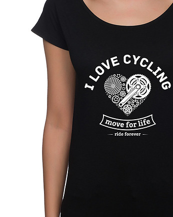 Koszulka damska oversize. I love cycling, studioixi