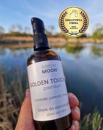 100% wegański olejek do demakijażu twarzy GOLDEN TOUCH óil premium, GREEN MOON