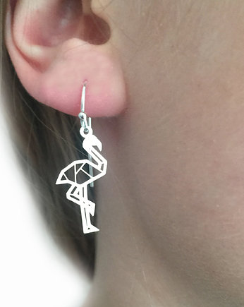 Kolczyki srebro flamingi, z flamingami