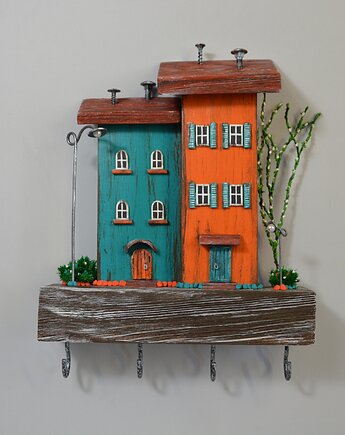 Ręcznie wykonany drewniany wieszak na klucze , Creative Craft Family R