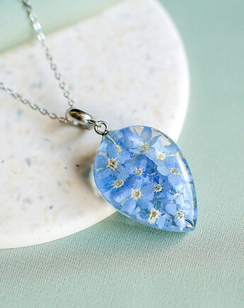 Wisiorek z niezapominajkami, nature gift