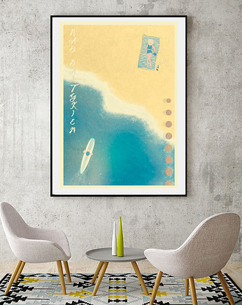 Plaża nad Bałtykiem - plakat 50x70 cm, minimalmill