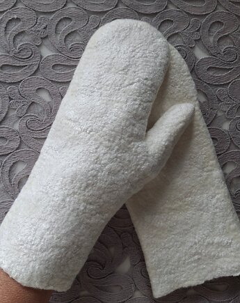 Rękawiczki filcowe Śnieg, Sparklyyarn