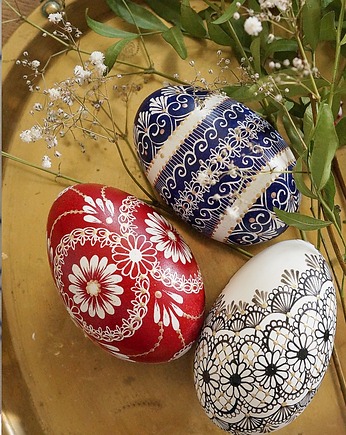 Pisanki tradycyjne batikowe - różne wzory, MonDu