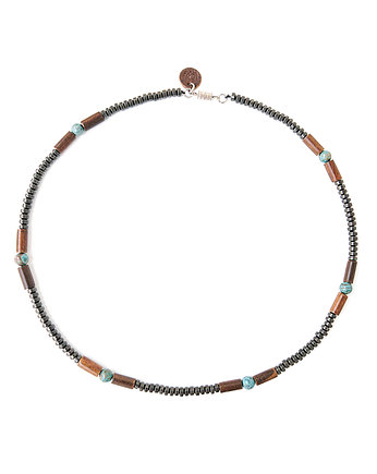 BAWOLI RÓG + HEMATYT krótki naszyjnik, IRON WOLF