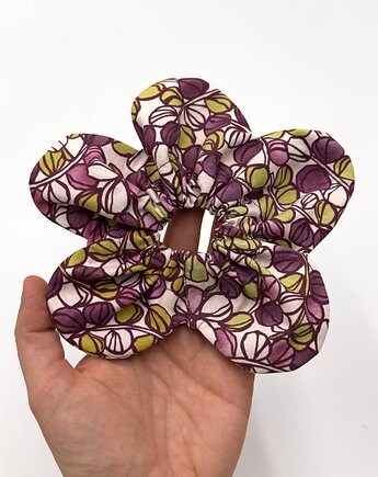 Flower Scrunchie Fiolet, wu handmade