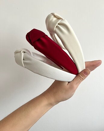 Kremowa supełkowa opaska do włosów Ivory, Volie Line