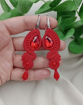 Kolczyki sutasz, czerwone kolczyki sutasz, czerwone kolczyki, Soutacheria