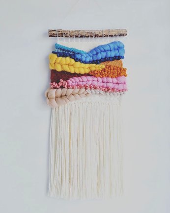 Makatka Makrama Kolory, wool and stick